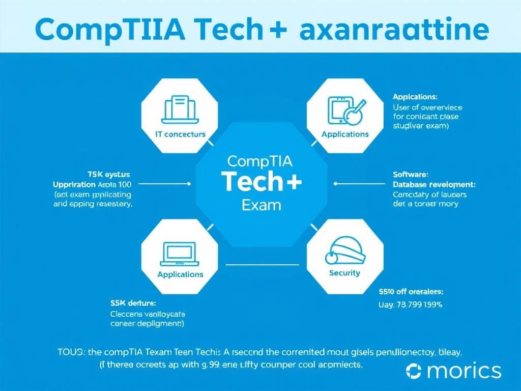 CompTIA Tech+ exam domains and structure visualization