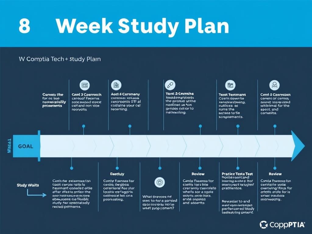 Study plan timeline for CompTIA Tech+ certification preparation