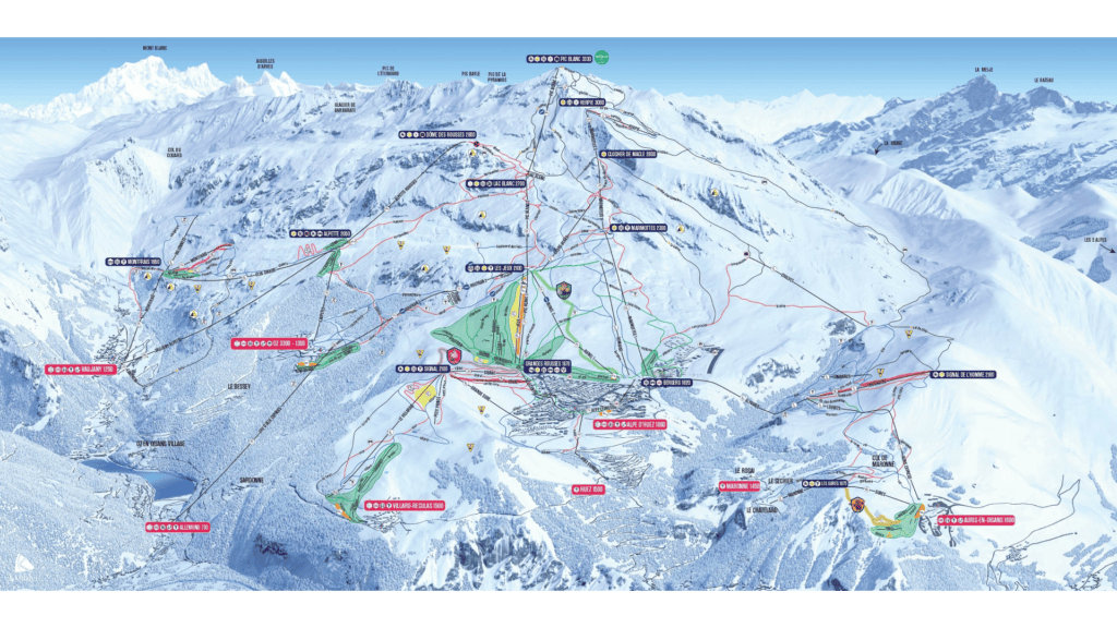 Alpe D Huez Area Ski Map Ski Map Master Alpe DHuez Ski Map