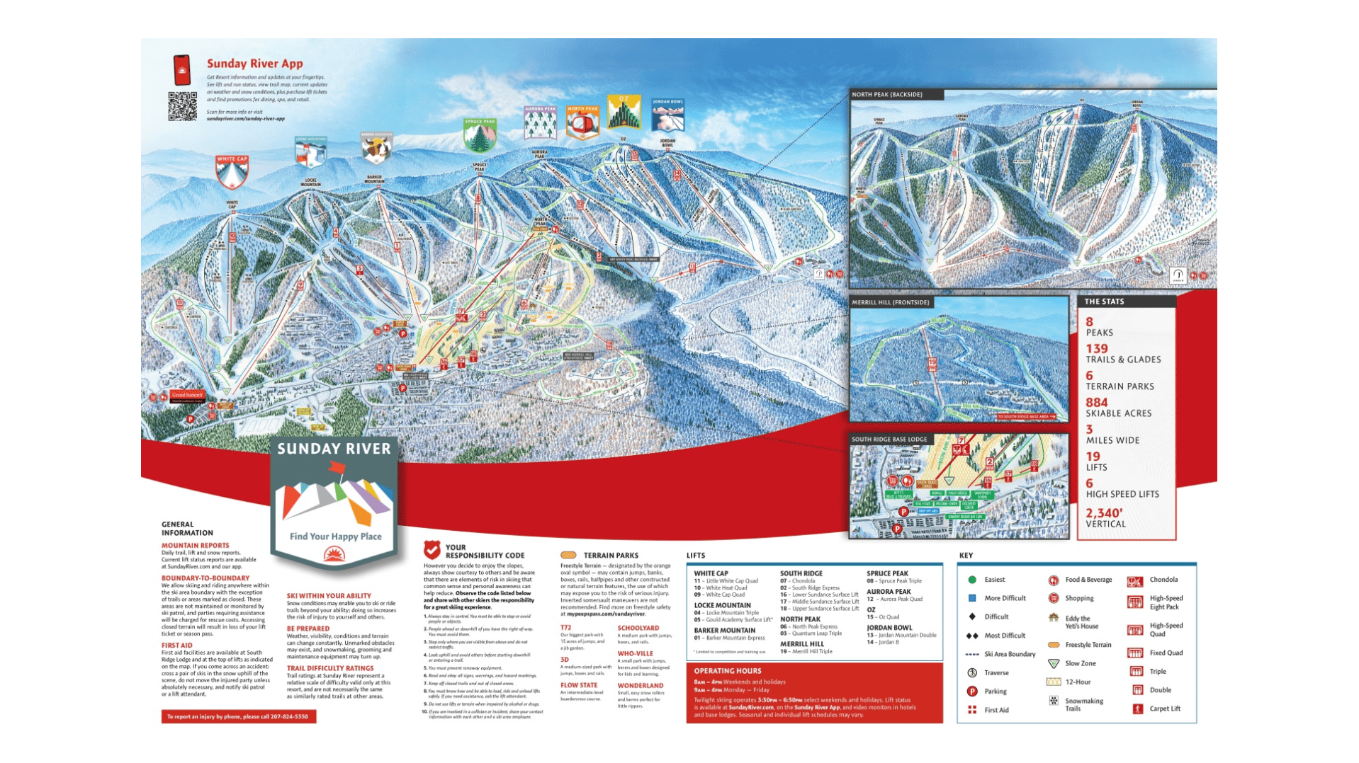 Sunday River Ski Map And Resort Information Free Piste Map Sunday River Ski Map 