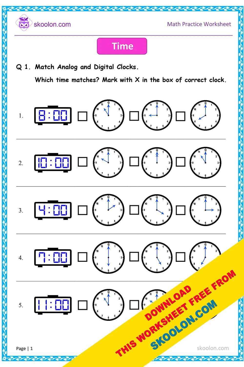 Time worksheet-2