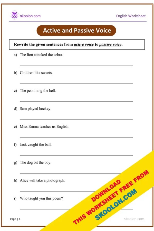 Active passive voice exercise