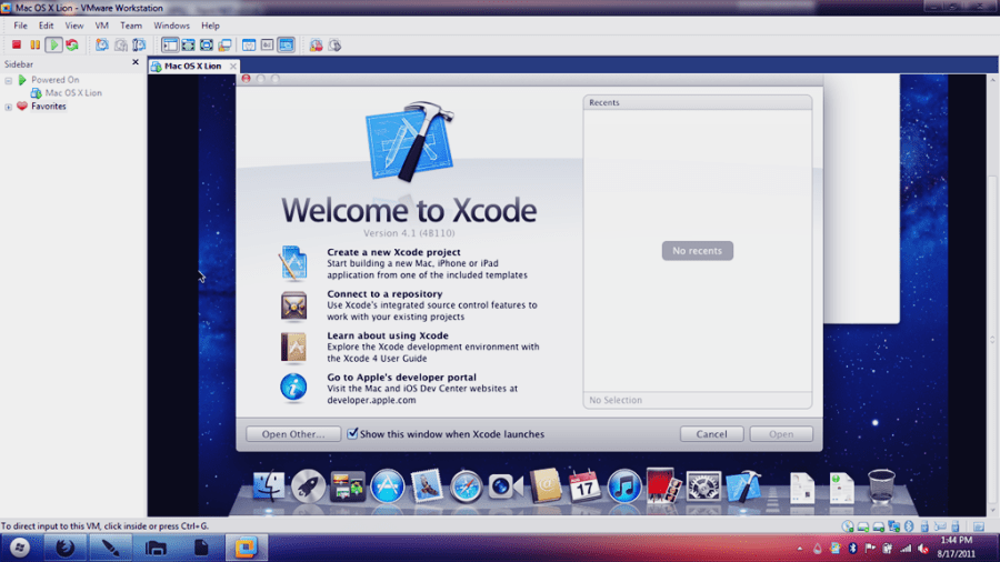 xCode on Windows with Virtualization / Virtualbox / Vmware