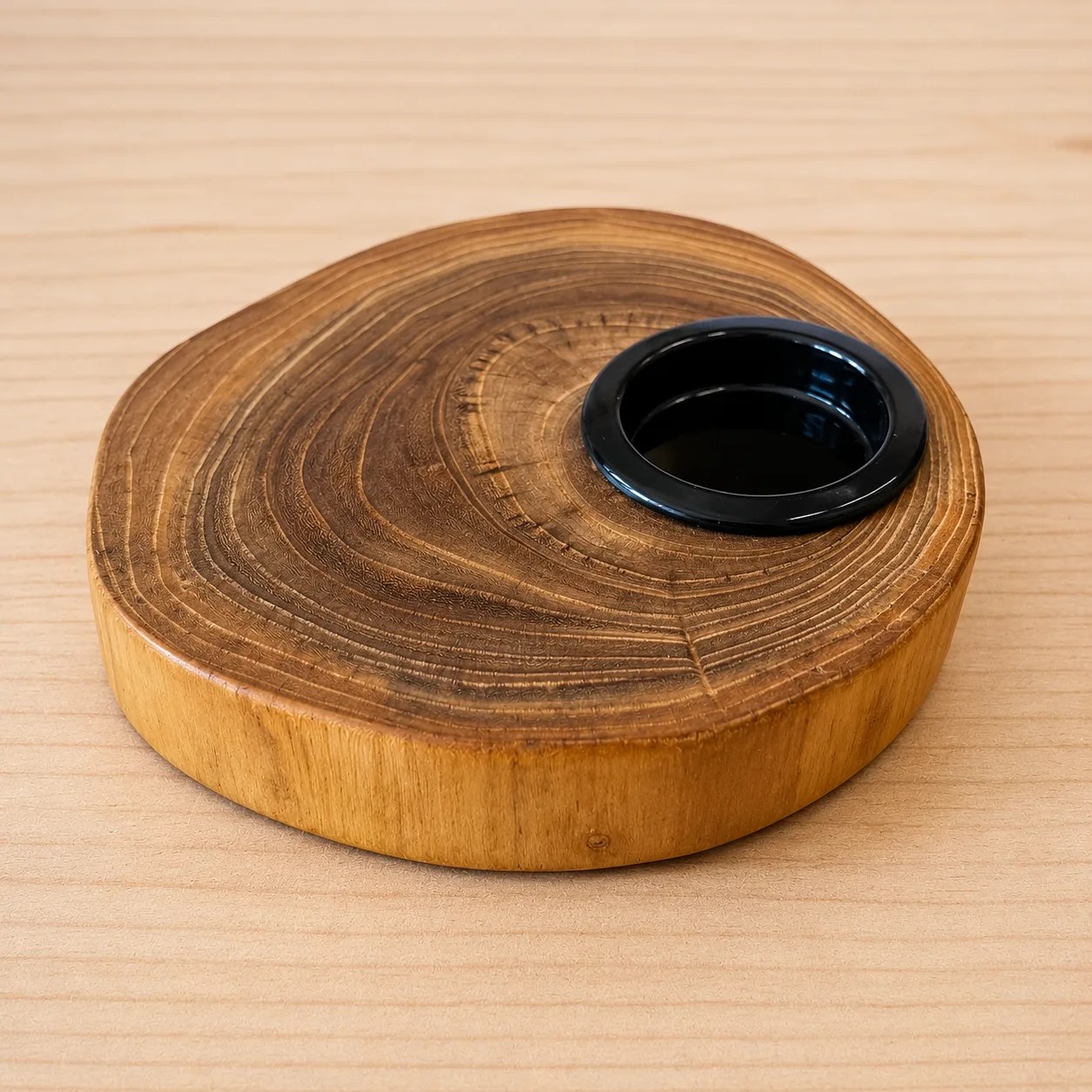 Lumbre · Portavela de madera maciza artesanal