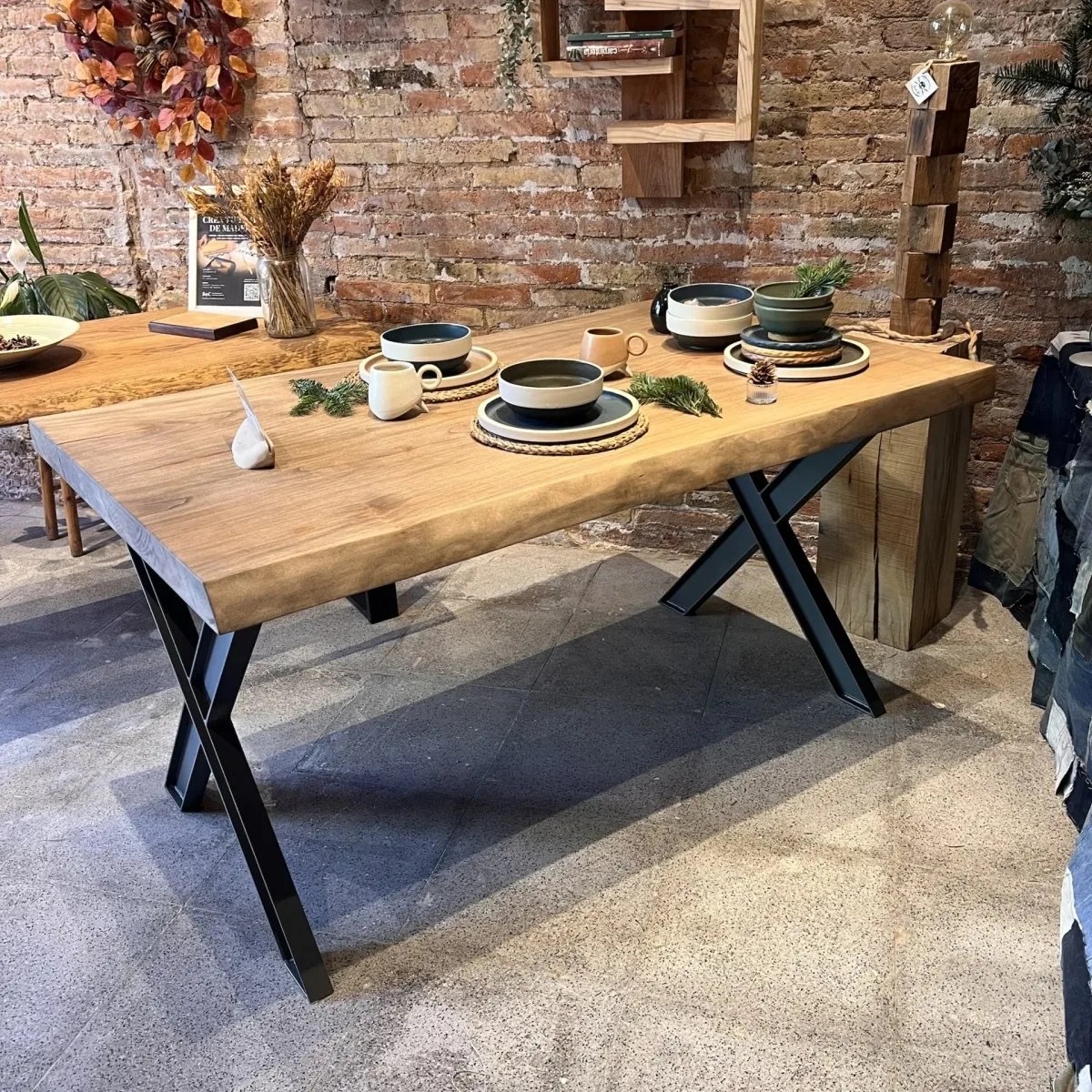 Mesa live edge Industrial 150x90 pata en hierro