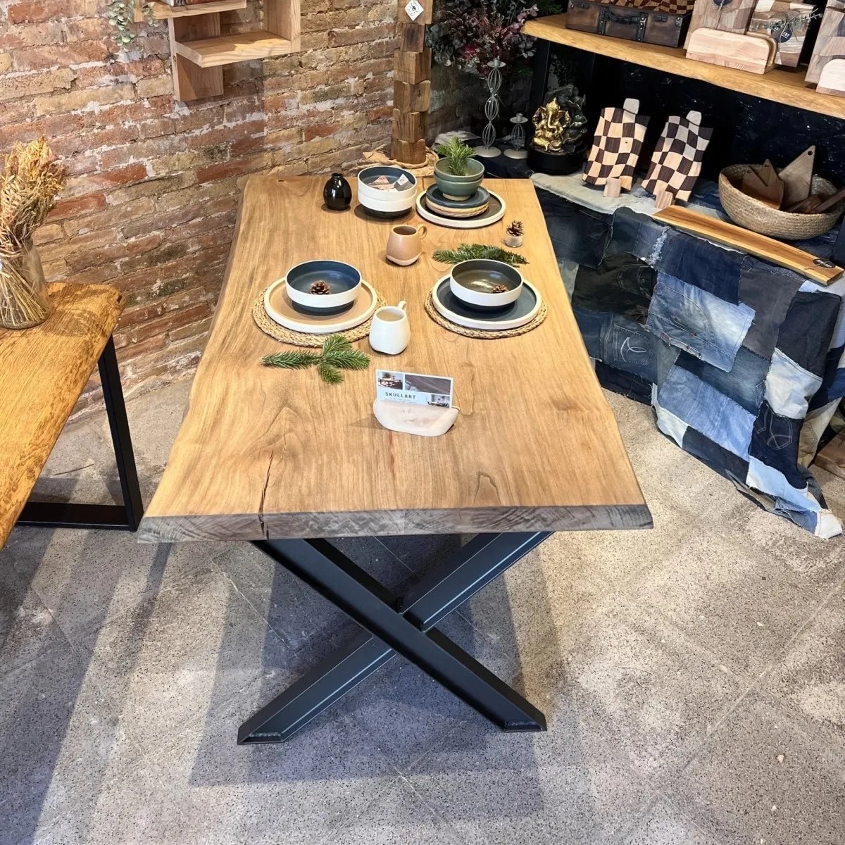 Mesa live edge Industrial 150x90 pata en hierro