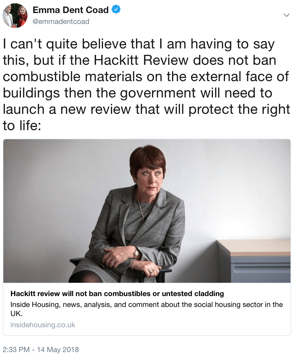 Govt will NOT ban flammable cladding after Grenfell – SKWAWKBOX