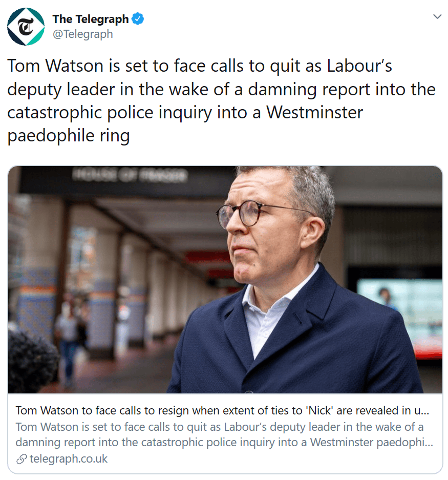 Poll: should Tom Watson resign over role in false abuse allegations ...