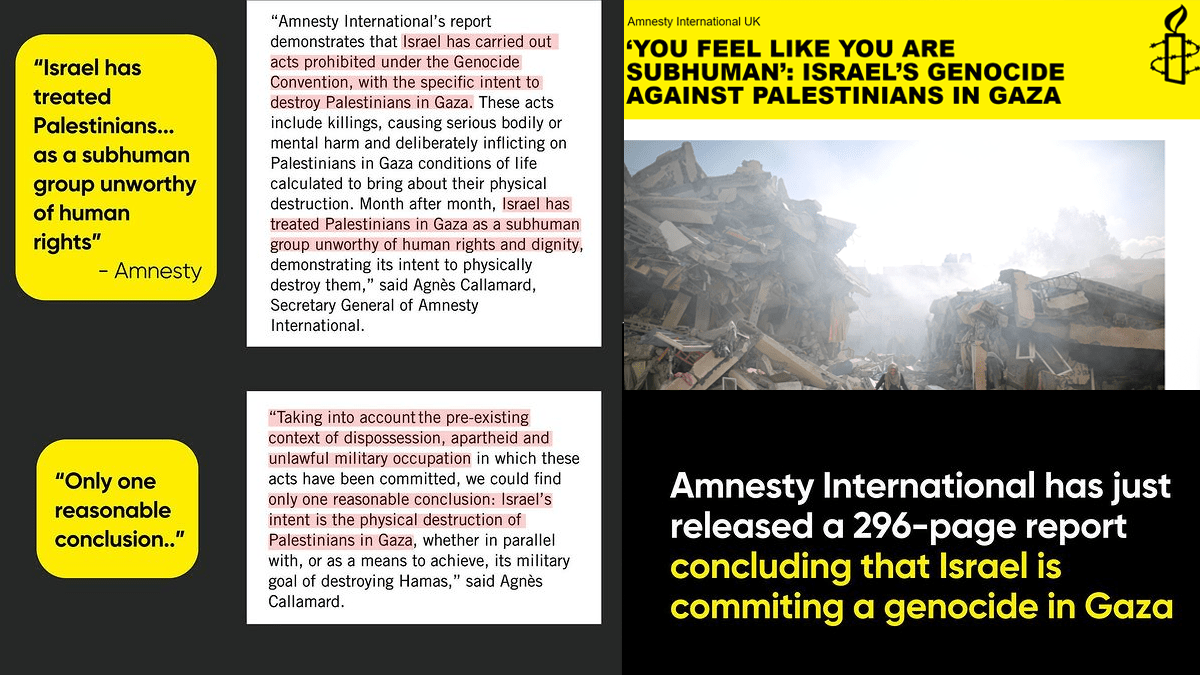 Amnesty publishes 296-page report confirming Israel is committing 