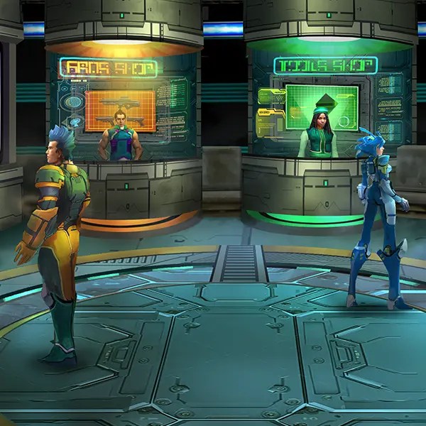 Shops aboard the Pioneer 2
