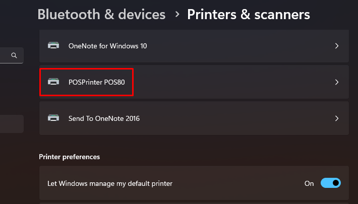Install receipt printer driver