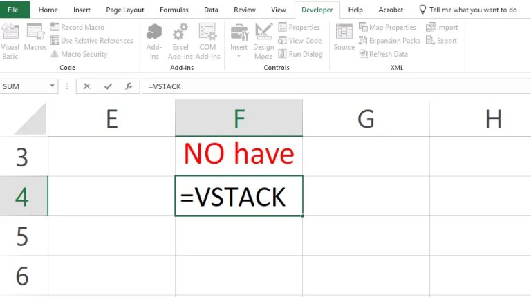 How to Add VSTACK Function in Excel