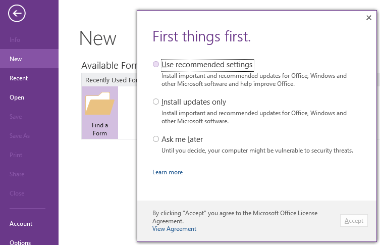 How to fix First Things First on Microsoft InfoPath