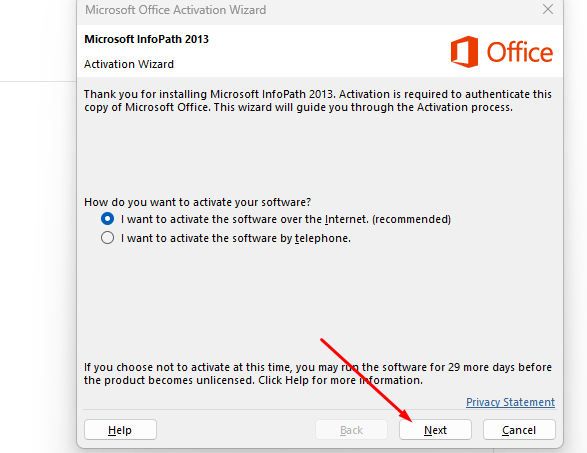 How to fix "First Things First" on Microsoft InfoPath
