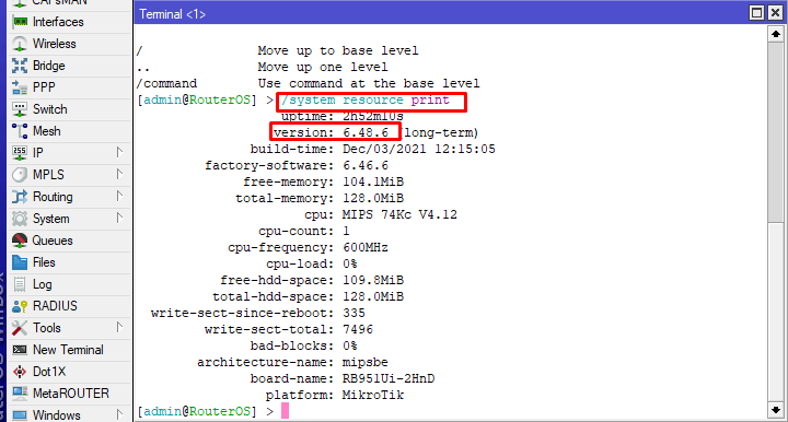 How to Check the RouterOS Version on a MikroTik Router on CLI