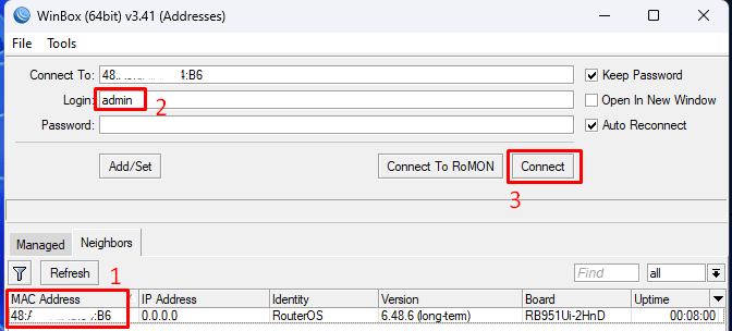 How to Log in to a MikroTik Router Using the MAC Address