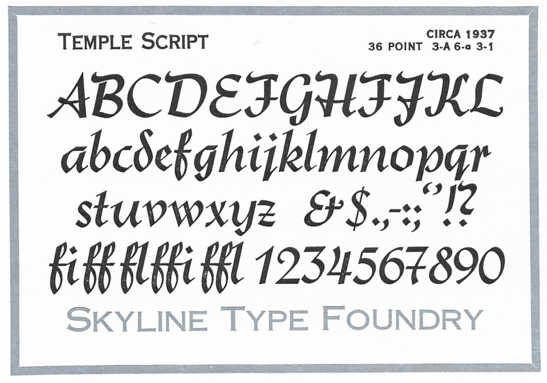 Temple Script - 36pt