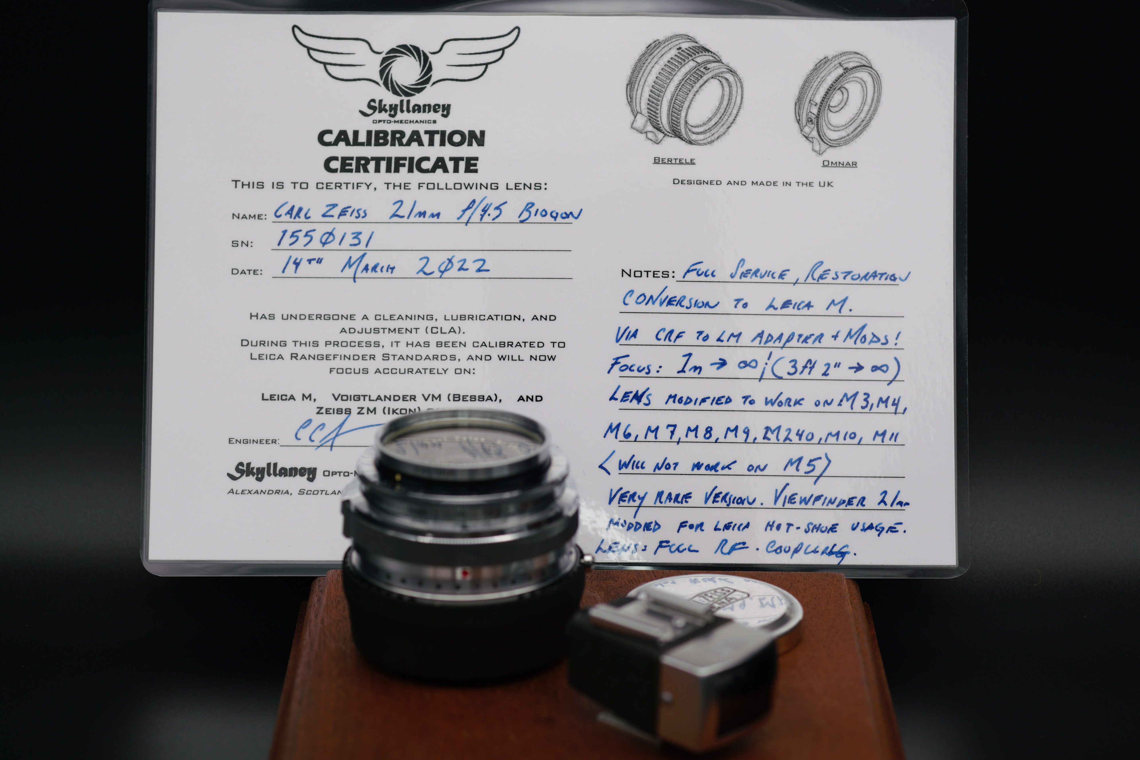 Carl Zeiss 21mm f/4.5 Biogon w/ Viewfinder – Leica M conversion