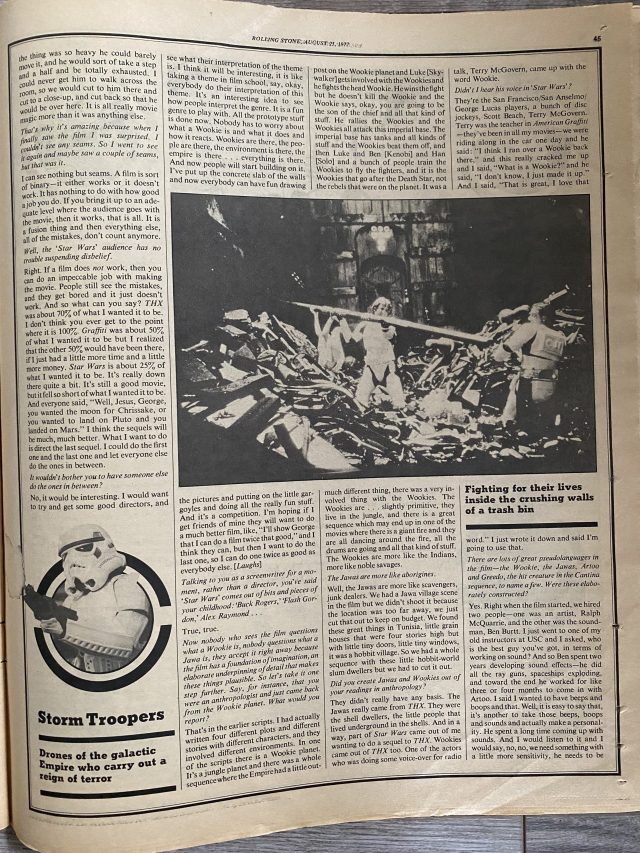 Star Wars Rolling Stone 1977 article