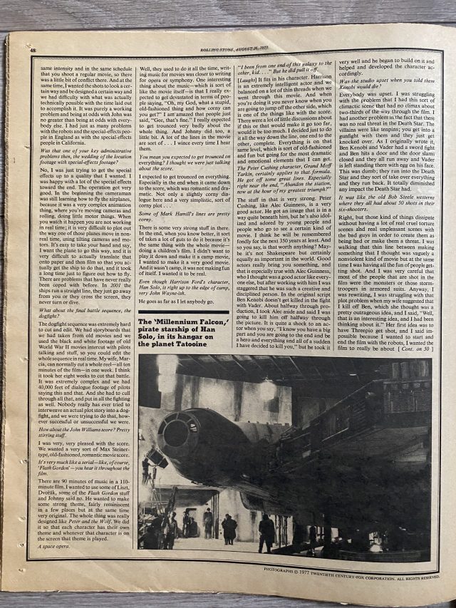 Star Wars Rolling Stone 1977