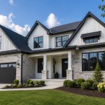 Modern house with landscaped yard