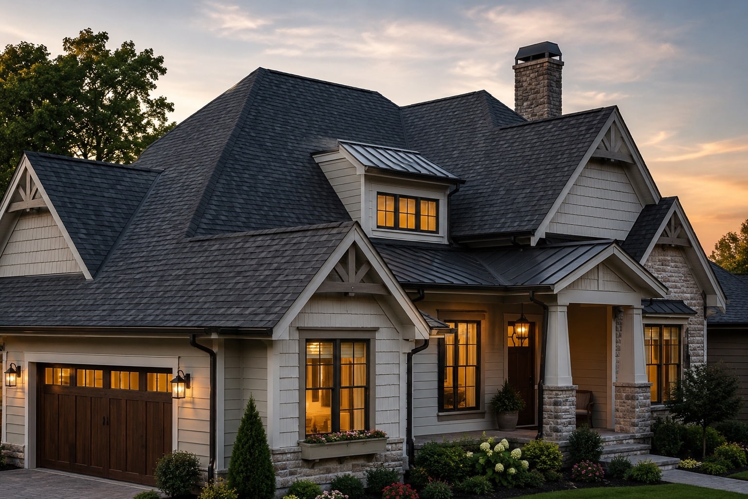 Craftsman-style Central Texas home with a new architectural shingle roof by Skywall Construction