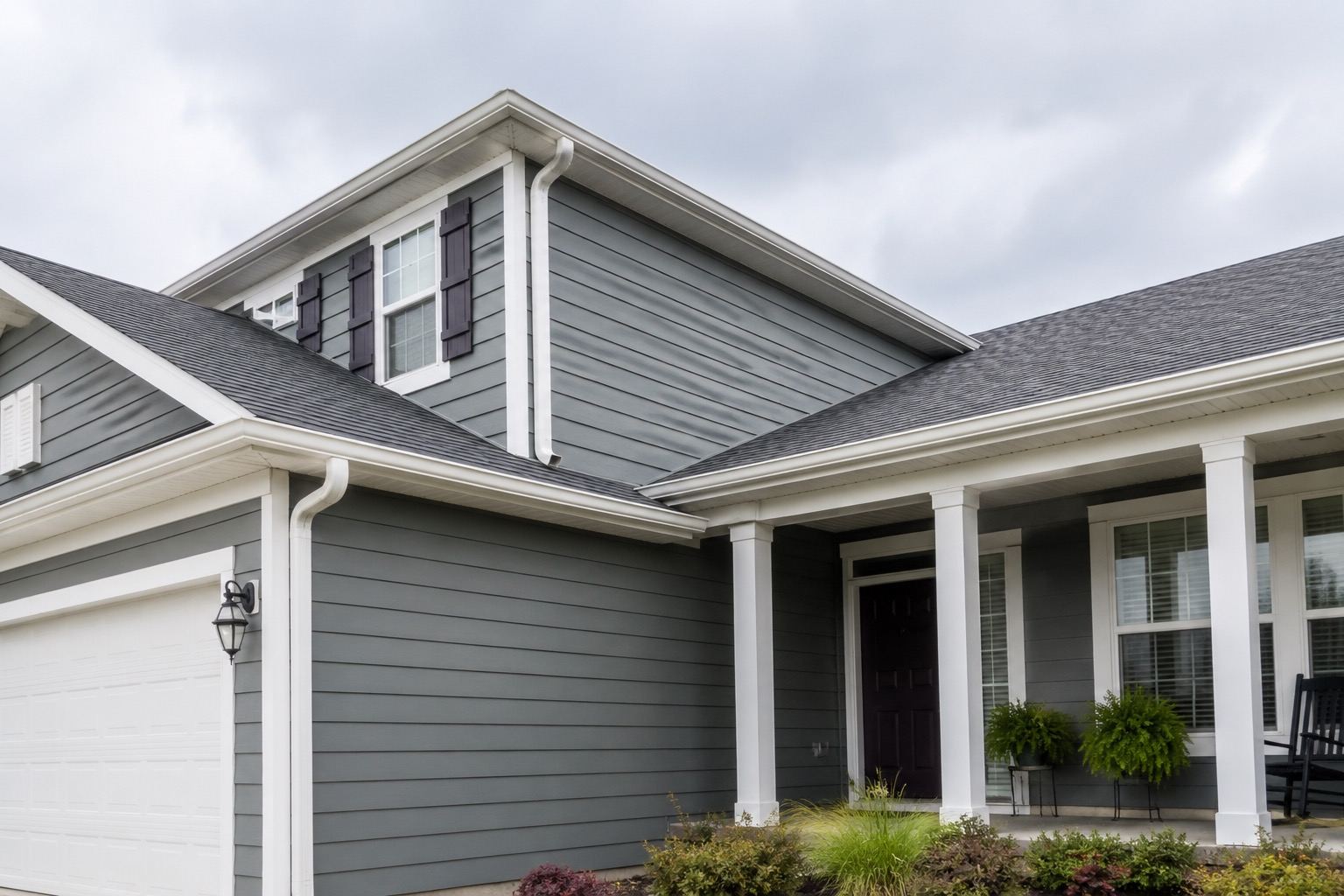 Gutters and downspouts on a Central Texas home