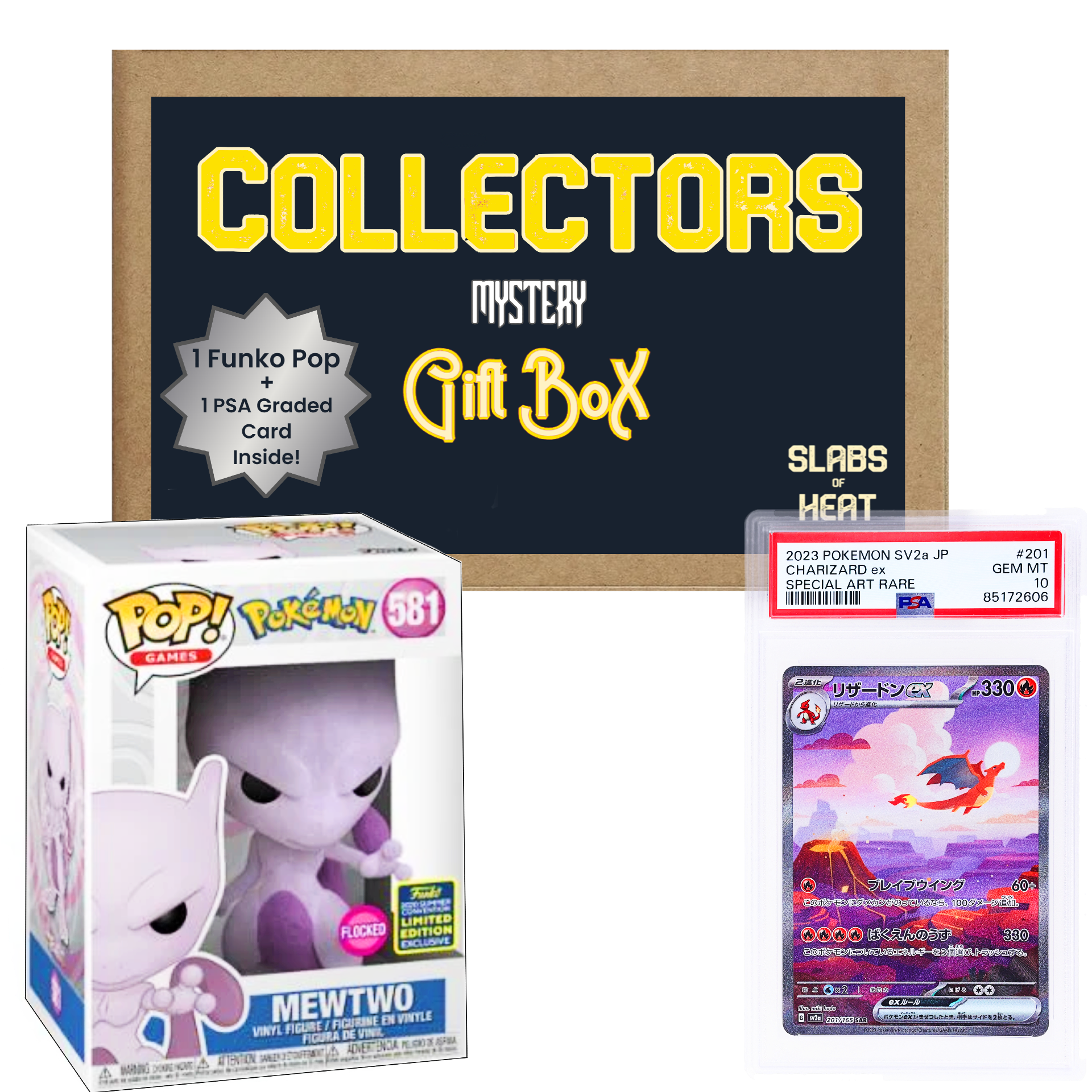 Pokemon Collector's Mystery Gift Box - 1 PSA Graded Card + 1 Funko