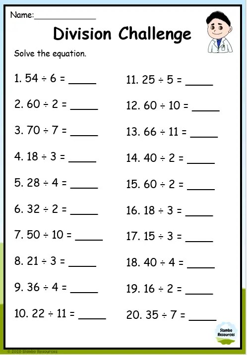 grade 3 division worksheets free printables math worksheets