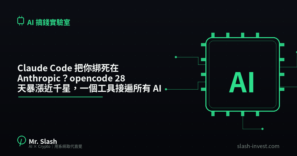 Claude Code 把你綁死在 Anthropic？opencode 28 天暴漲近千星，一個工具接遍所有 AI 模型