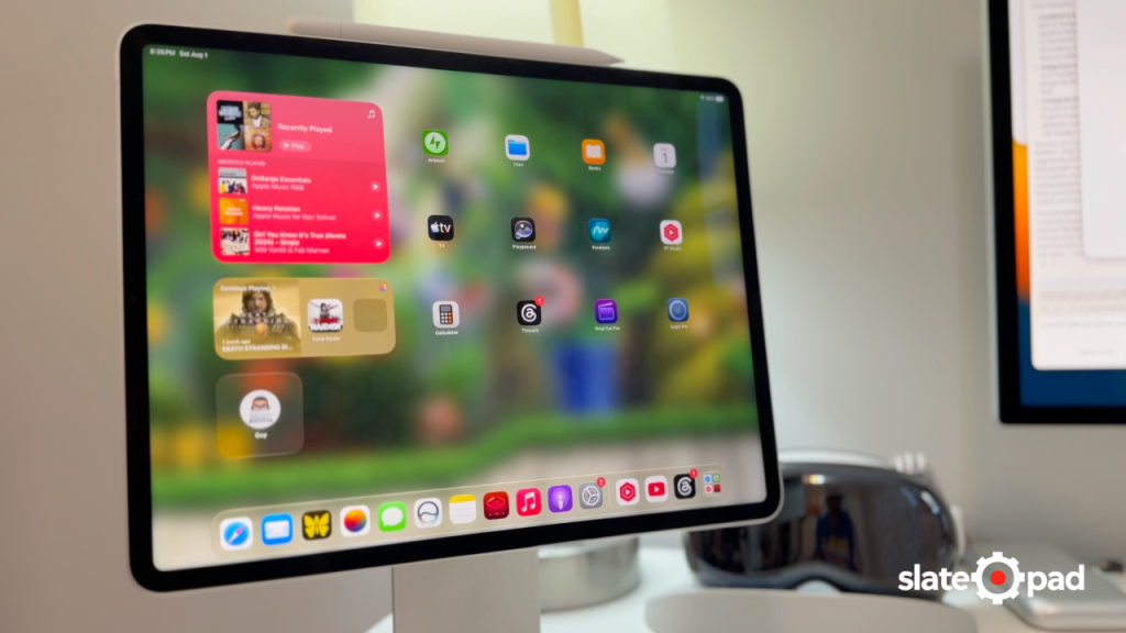 iPad Pro on a Magnetic Stand on a desk