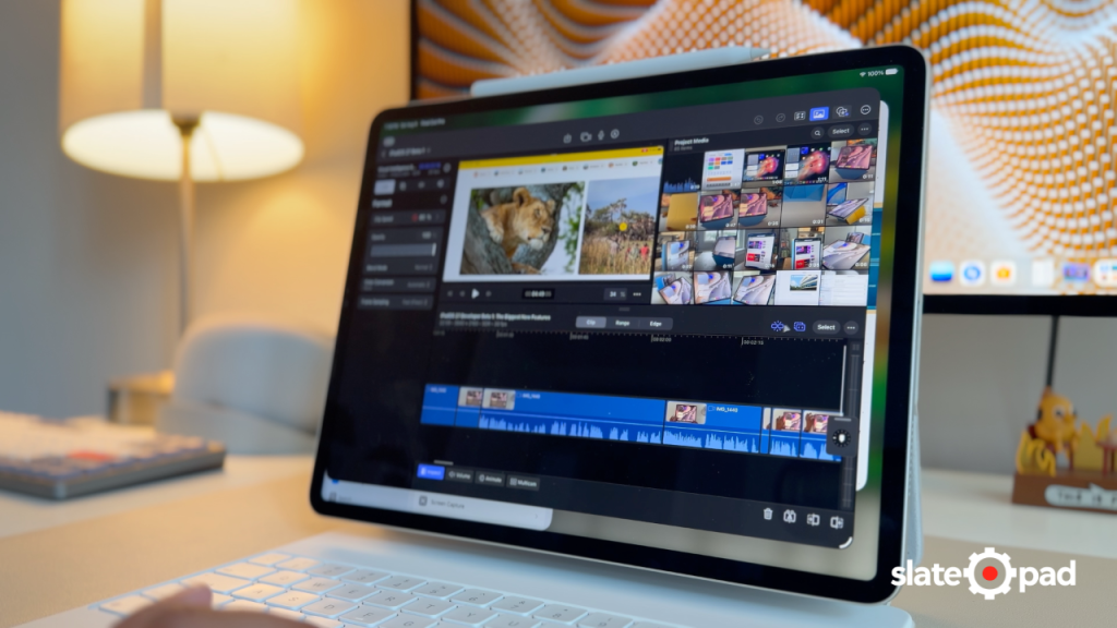 iPad Pro on a desk with Final Cut Pro open