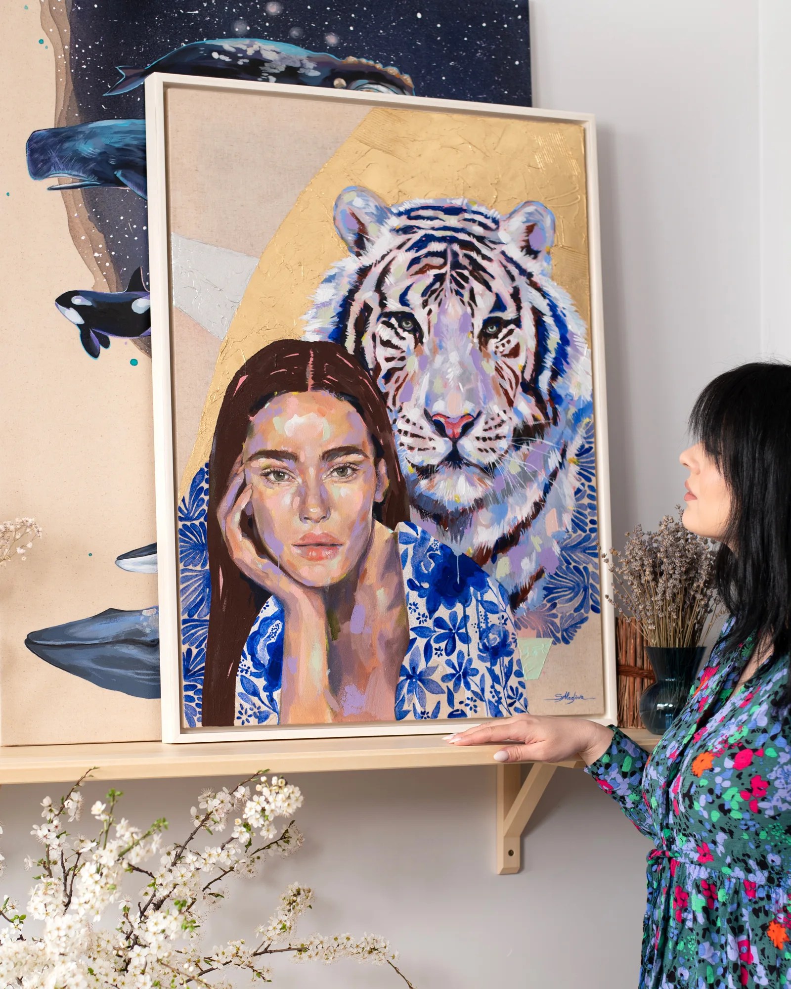 "Ultramarine Enchantment" Original Acrylic & Oil Painting