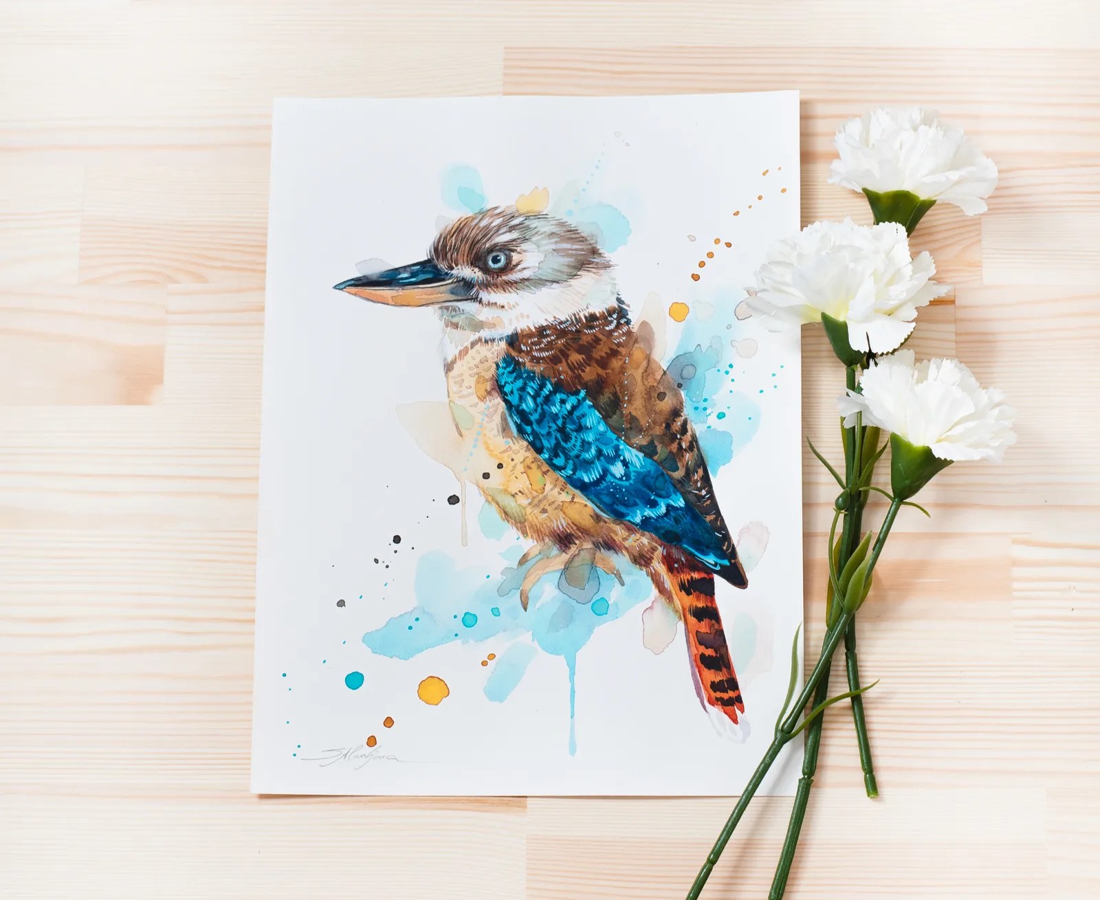 "Kookaburra" Original Watercolor Painting bird