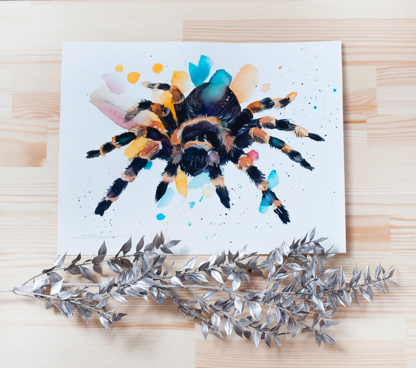 "Mexican Red Knee Tarantula" Original Watercolor Painting