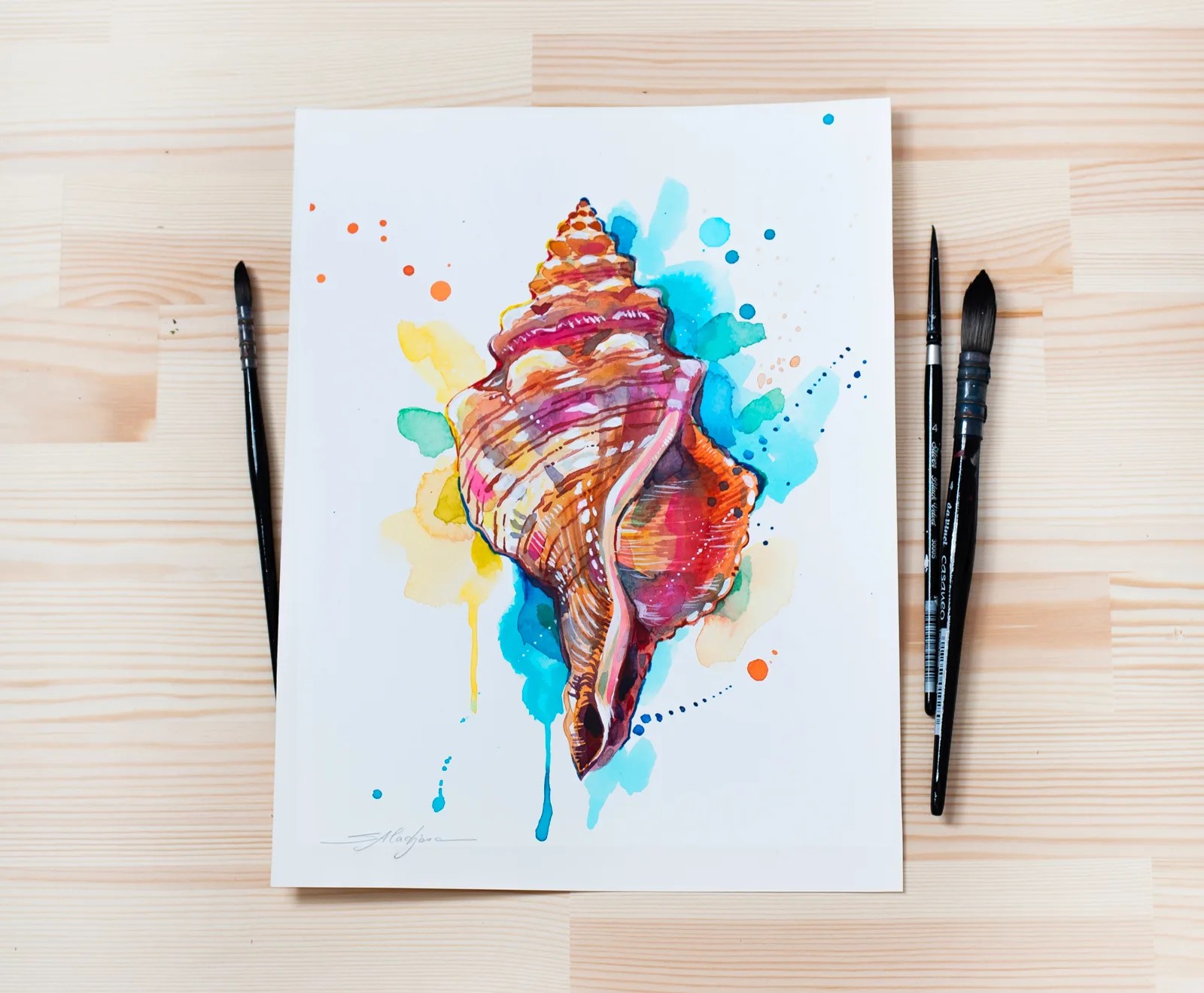 "Seashell" Original Watercolor Painting