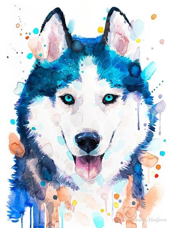 Dog Custom Hand painted Pet portrait