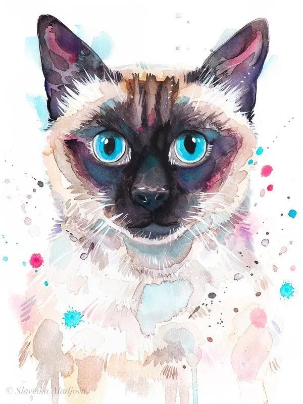Cat Custom Hand painted Pet portrait