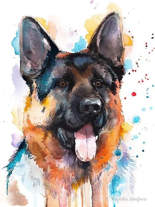 Dog Custom Hand painted Pet portrait
