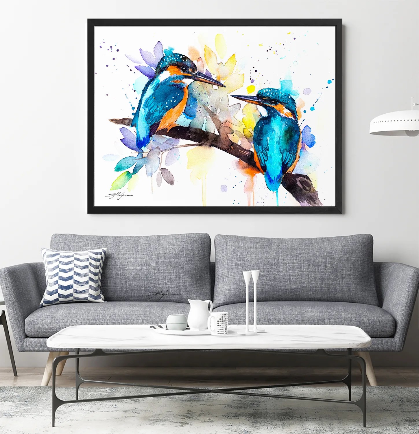 Kingfisher watercolor painting print by Slaveika Aladjova, art, animal, illustration, bird, home decor, wall art, gift, portrait,