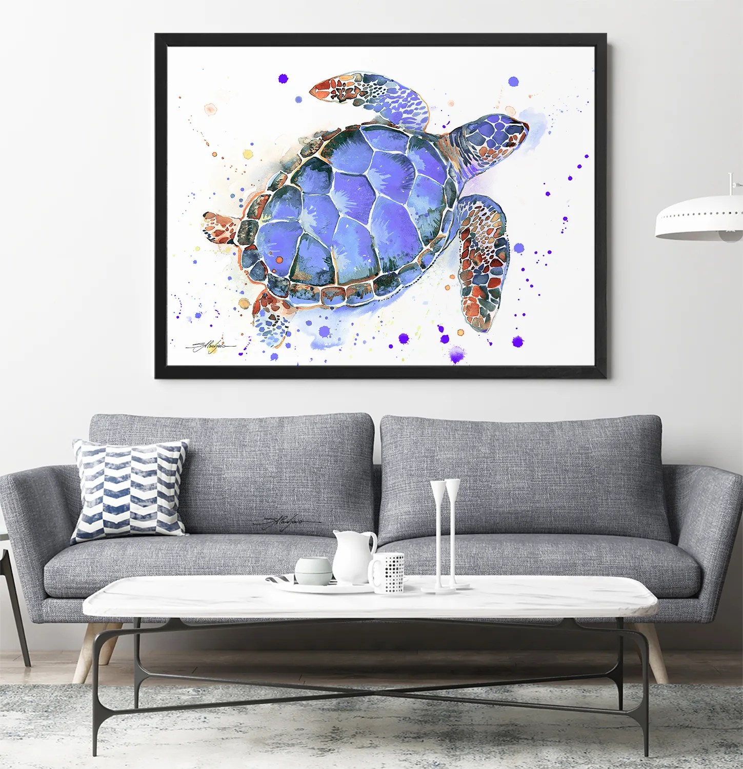 Purple Sea turtle