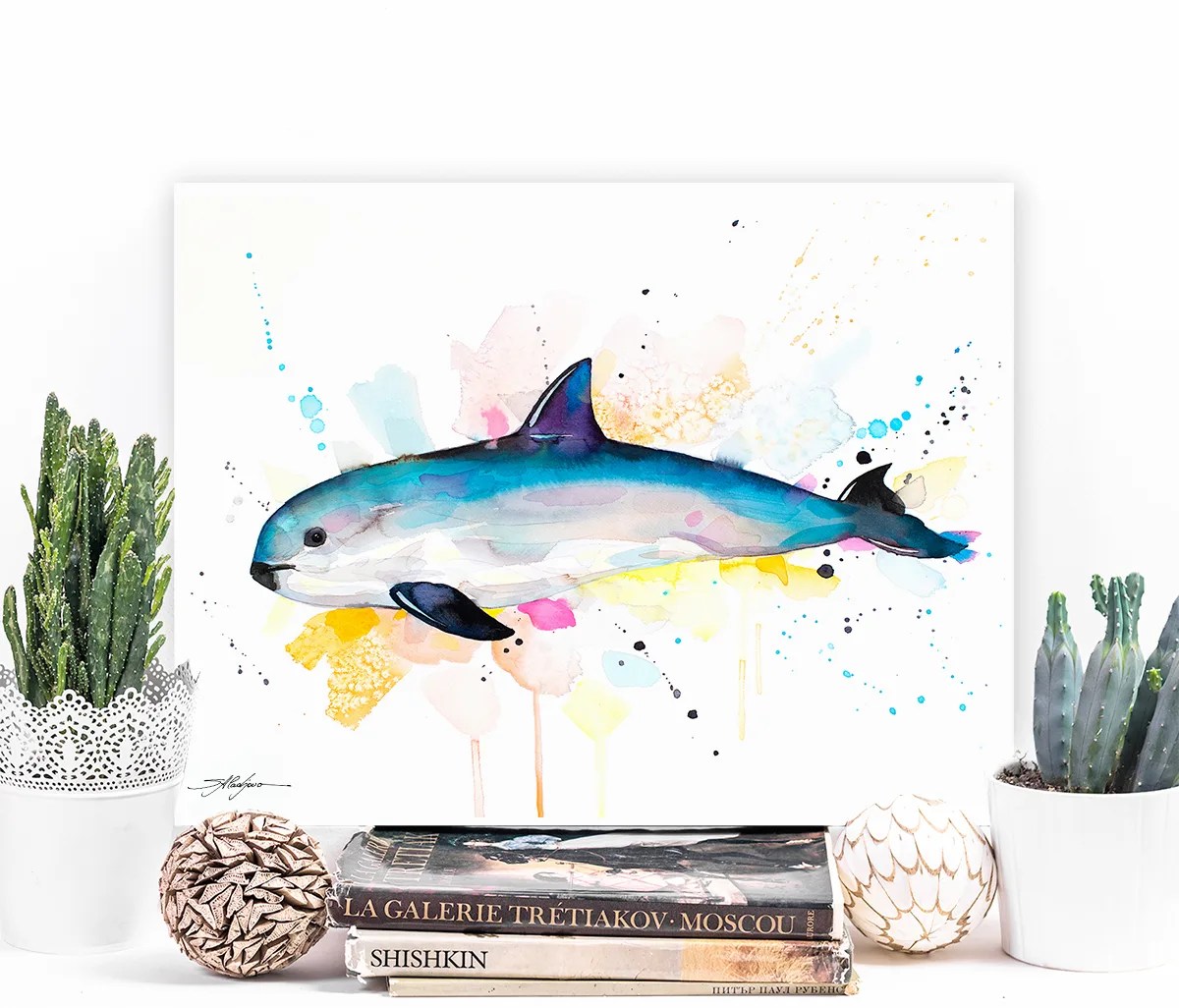 Vaquita watercolor painting print