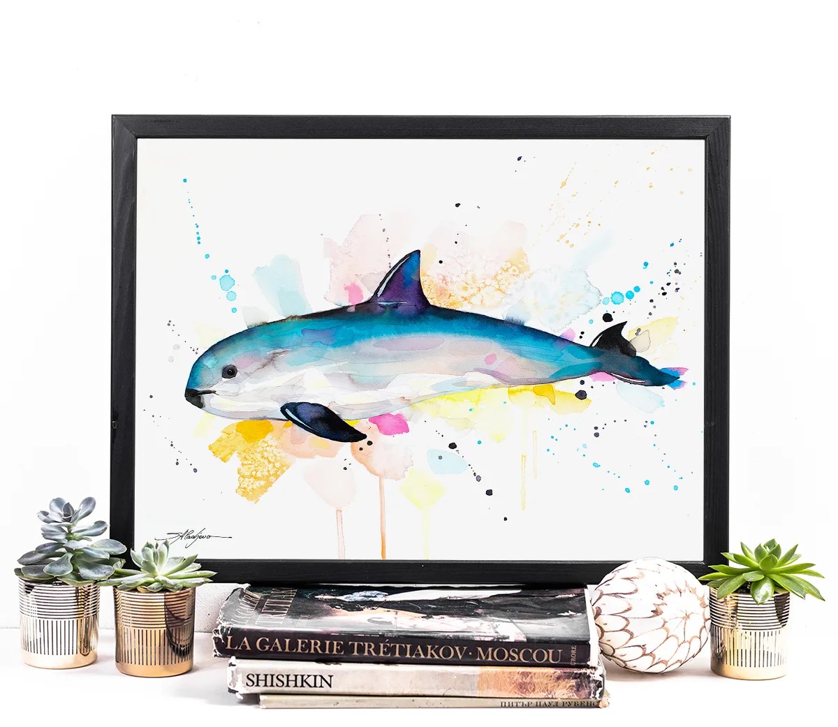 Vaquita watercolor painting print