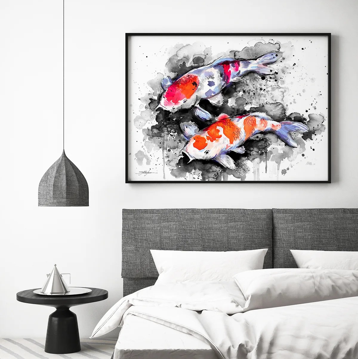 Black and white Koi
