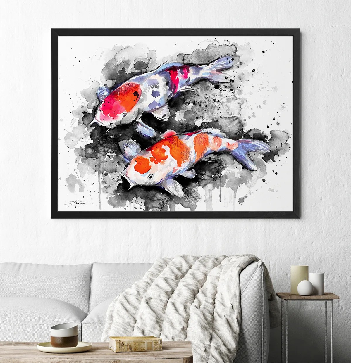 Black and white Koi
