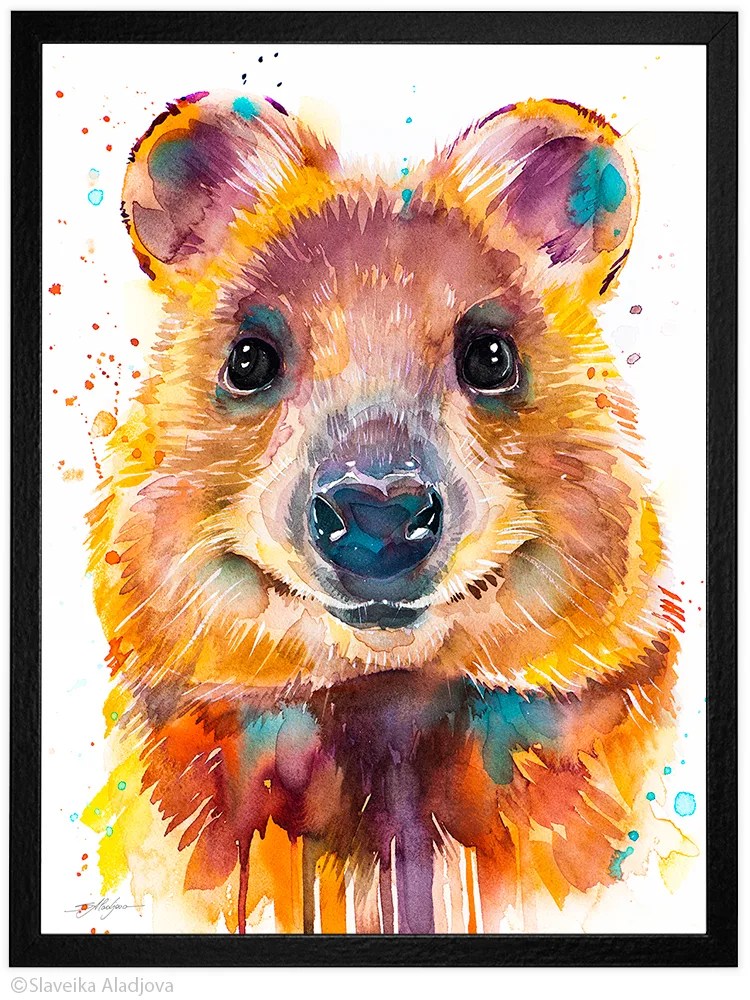 Quokka watercolor painting print by Slaveika Aladjova