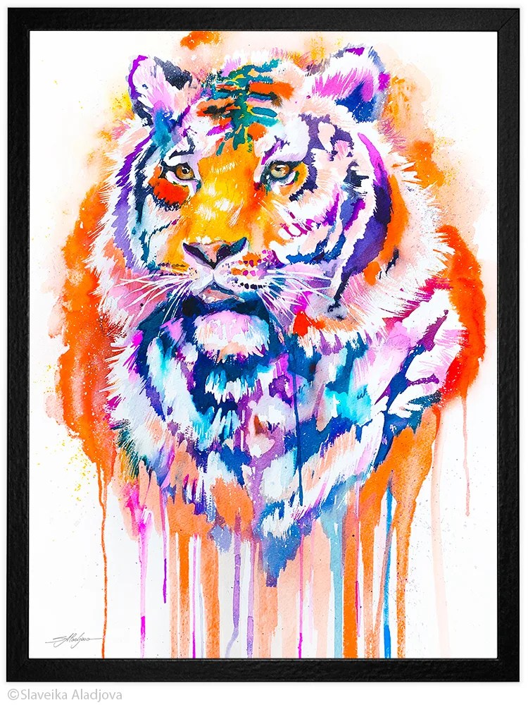 Tiger watercolor painting print by Slaveika Aladjova