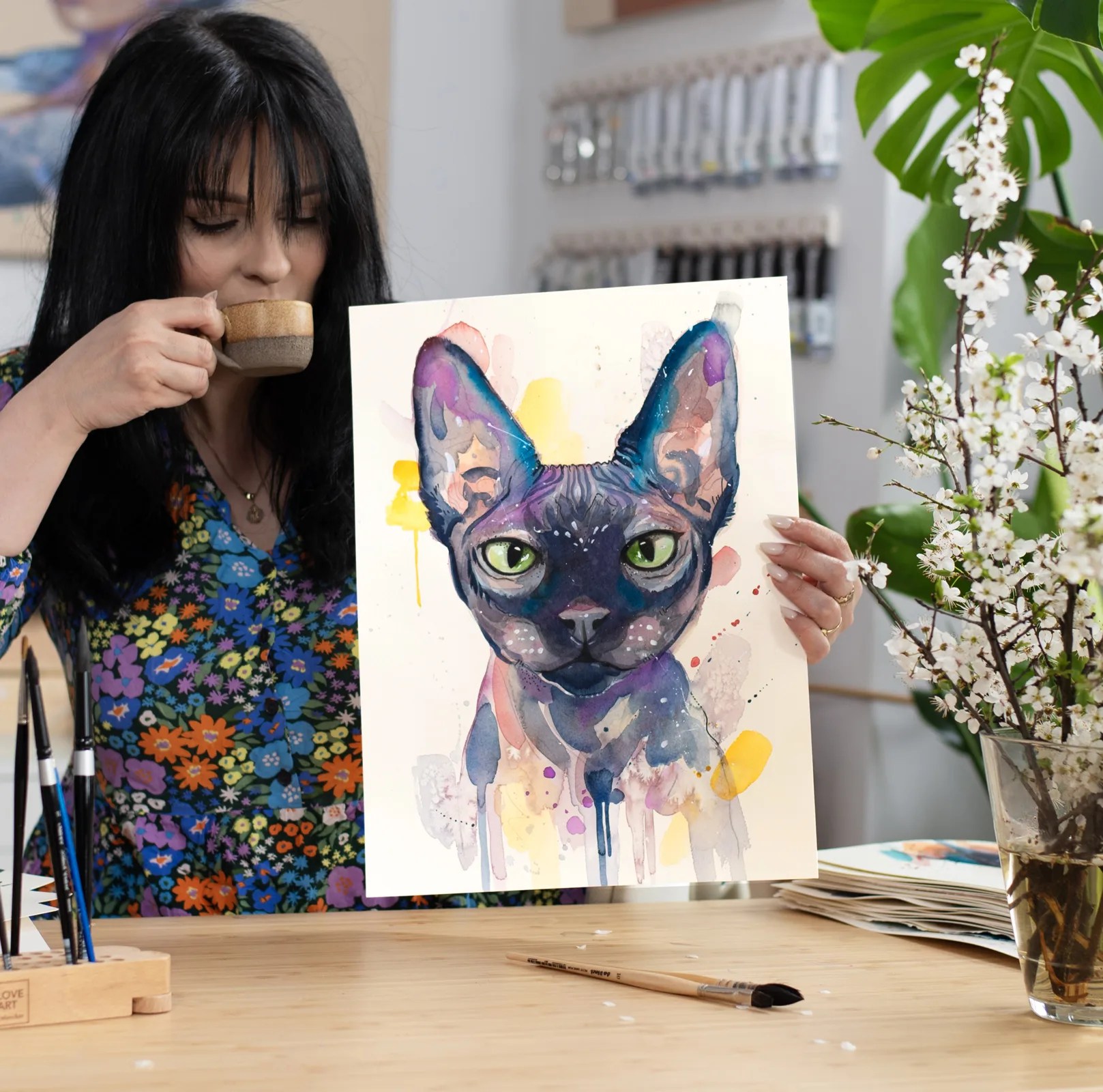 Original watercolour painting . Hand painted. One of A Kind. Hand painted and signed by me.