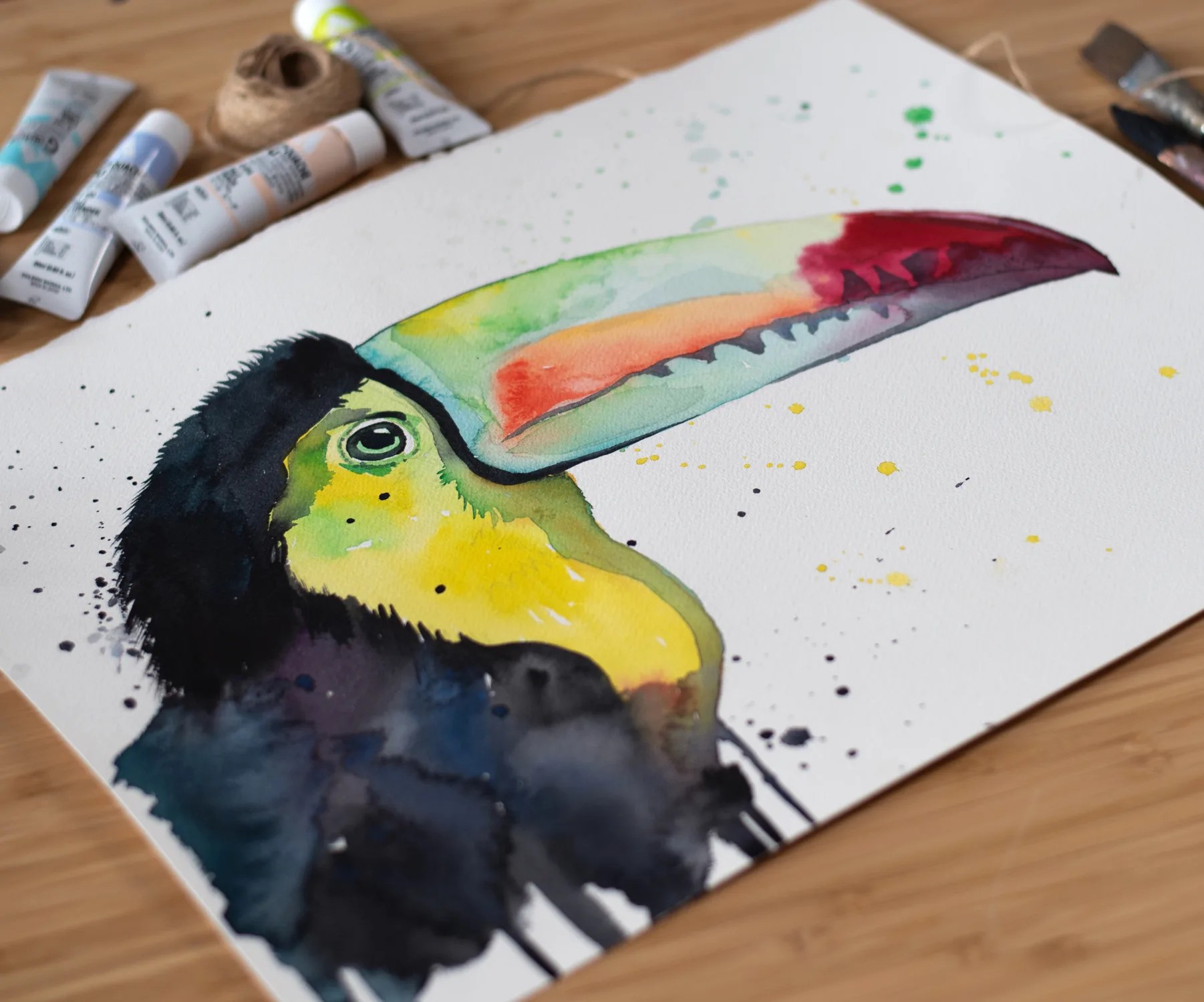 "Keel-Billed Toucan" Original Watercolor Painting