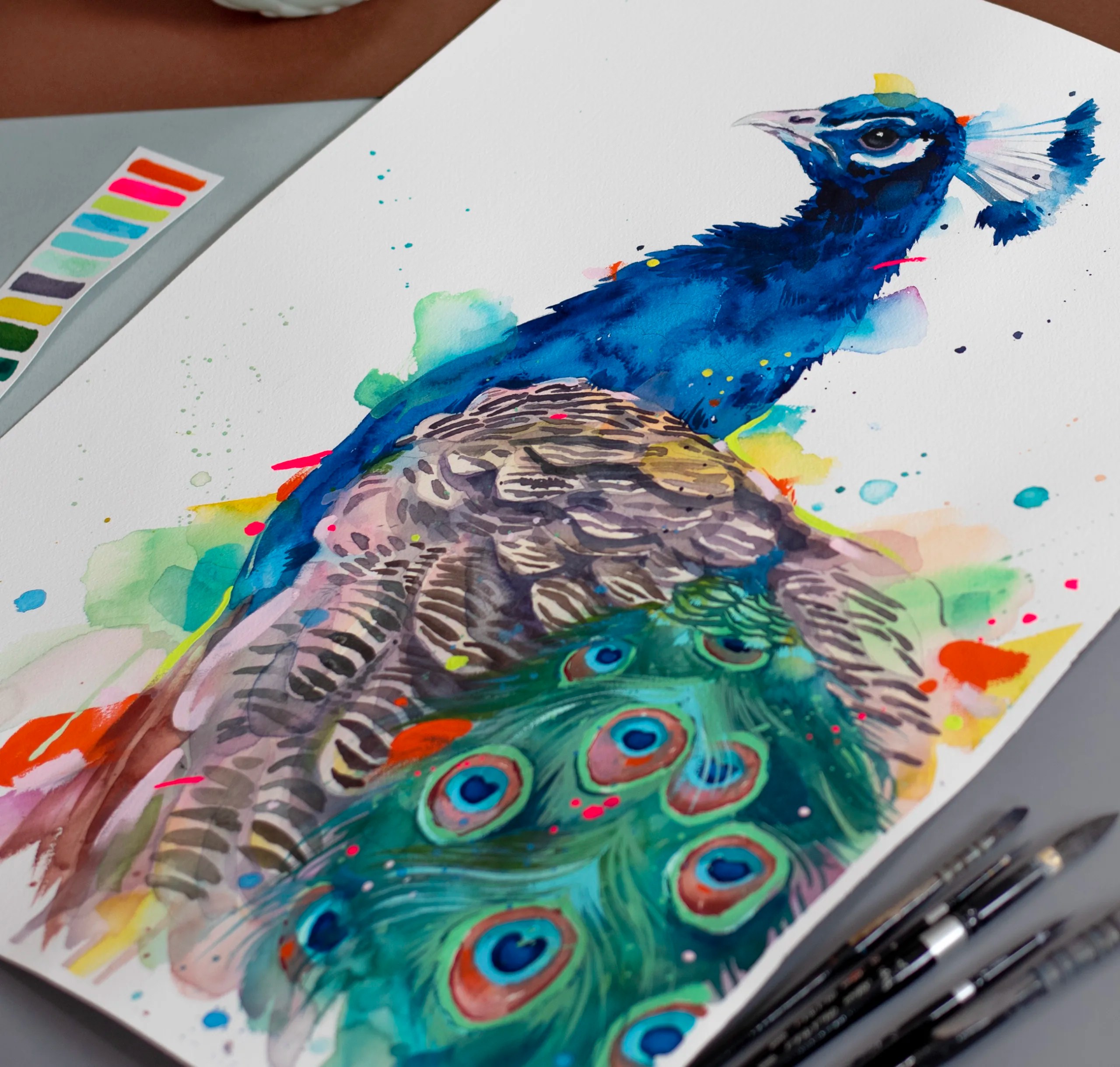 "Peacock" Original Watercolor Painting